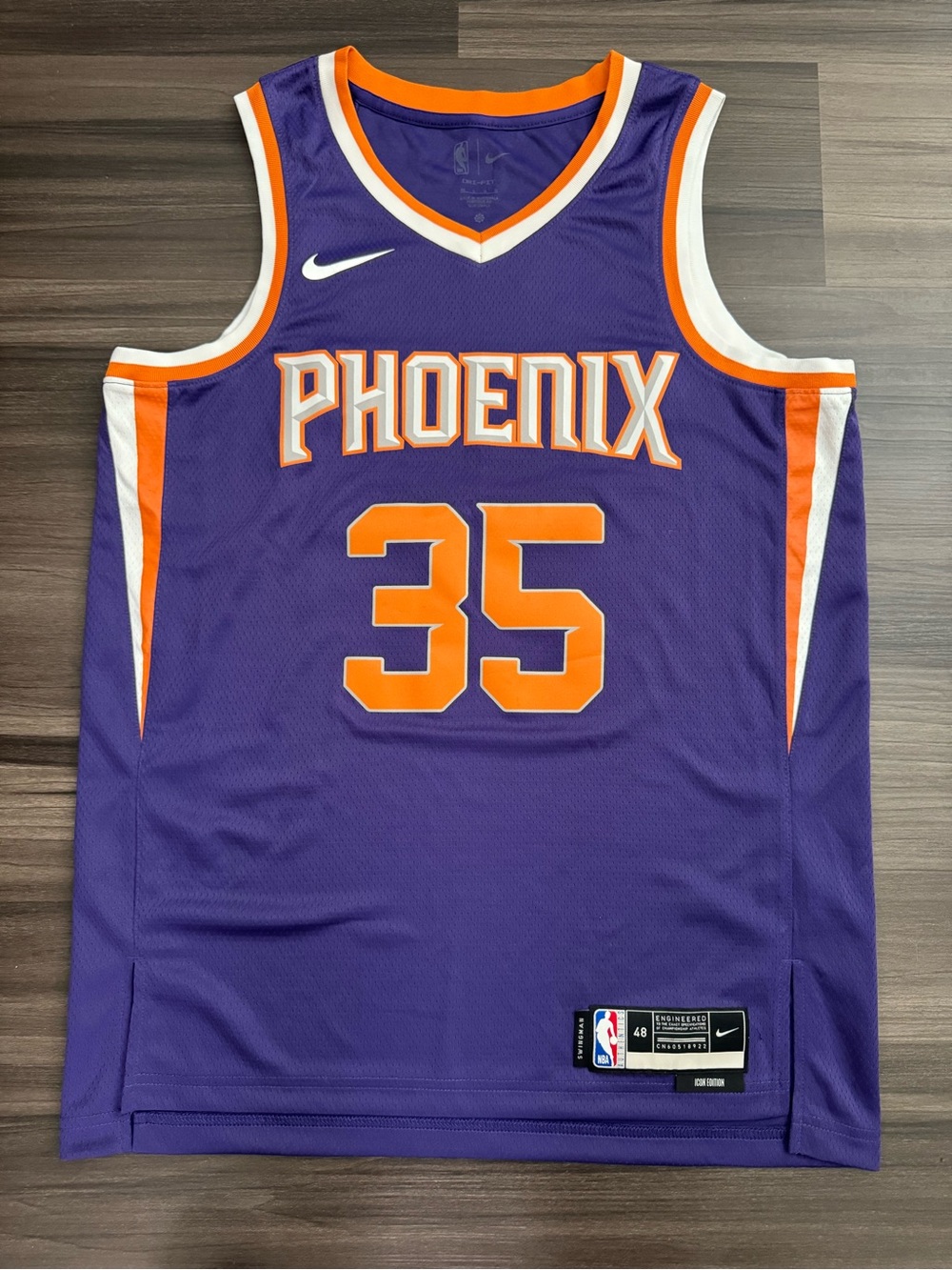 Nike Phoenix Suns Kevin Durant #35 NBA Swingman Icon Edition Jersey Men 48 Large